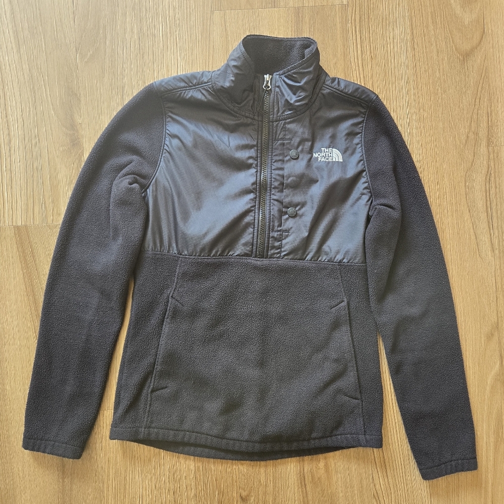 The North Face Women's XS Black Half-Zip Tundra Pullover Jacket Fleece Pockets